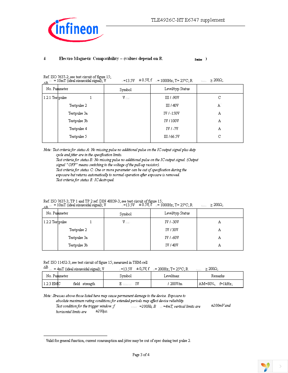 TLE4926C-HT E6747 Page 3